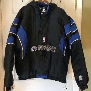 (Vintage) Mens Orlando Magic Starter Jacket - size XL - Black/blue